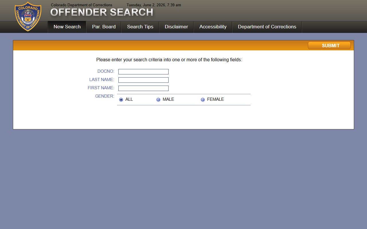 Costilla County inmate population CDOC offender search